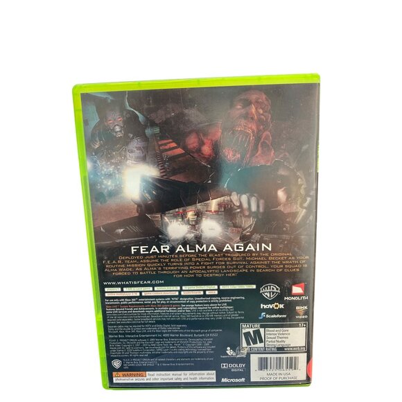 F.E.A.R. 2: Project Origin Xbox 360 Game Complete With Case & Manual - Picture 2 of 4